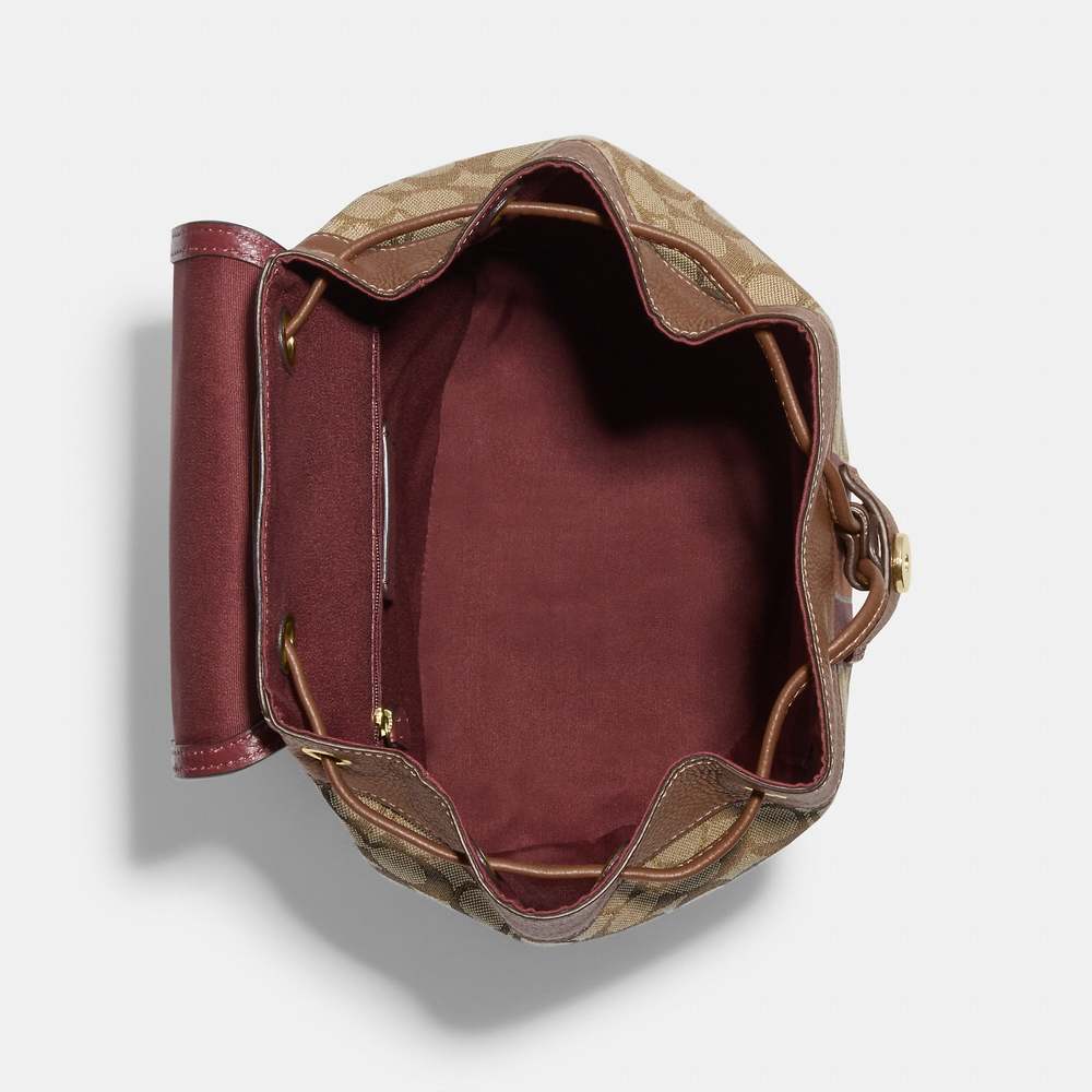 Coach Dempsey Drawstring Backpack In Signature Jacquard - Picture 3 of 6